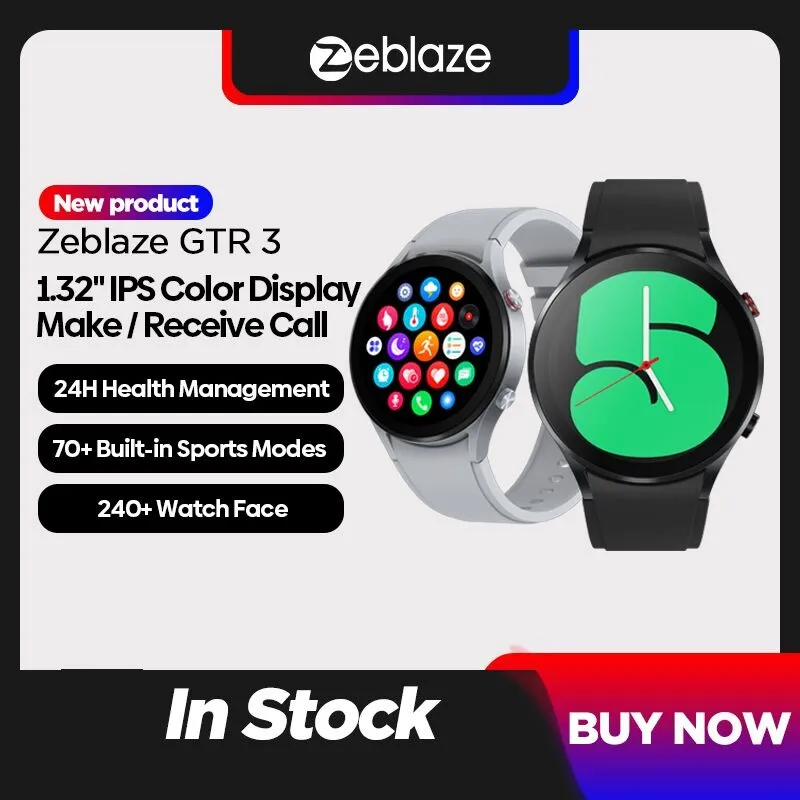 Zeblaze GTR Smart Watch IPS Display Voice Calling Health