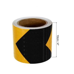 4inch*9.84FT Waterproof Reflective Tape Yellow-Black Conspicuity Adhesive Safety Stickers Arrow Warning Reflector Tapes For Trucks