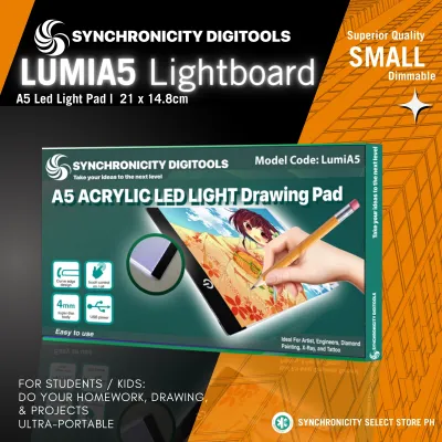 SYNCA Lightboard LED Light Pad A4 A3 A5 A2 - Synchronicity Digitools Tracing Light Board Drawing Tablet for Diamond Painting Sketching Architecture Engineering Drafting & Tattoo Transfer | USB Dimmable Adjustable Brightness | LUMIA