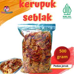 SEBLAK KERUPUK BAWANG PEDAS  500 GRAM EXTRA DAUN JERUK / SEBLAK KERING 500 GRAM PEDAS EXTRA DAUN JERUK