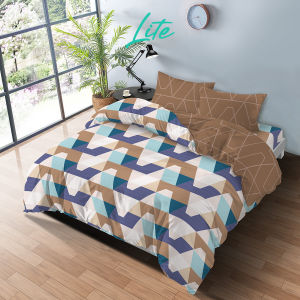 KINTAKUN LITE Set Seprai Microfiber Motif Geometris Hi-Breath 160x200/180x200 - Bedcover Set Aesthetic Minimalis