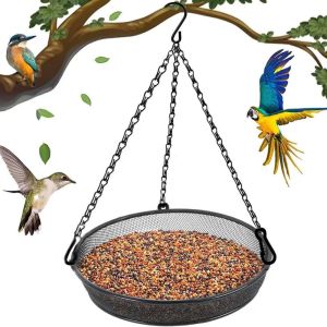 ROIO Sturdy Bird Feeder Tray Breathable Metal Mesh Hanging Bird Feeder Finch Detachable Outdoor Bird Feeder Garden