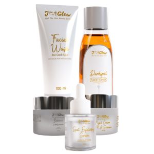 Jglow Skincare Paket Spot Exfloating Serum Hyperpigmentasi & Mencerahkan Wajah Menyamarkan Noda