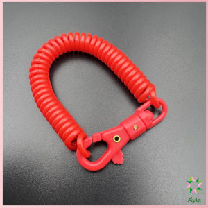 Ayla พวงกุญแจเชือกยางยืดหลากสี แบบยืดหดได้ Coil Springs Keychain