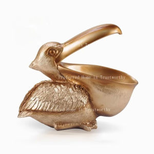 ZZSA Big Mouthed Bird Pelican Entrance Key Storage Small Ornaments Home Decorations and Furnishings 9H4B3