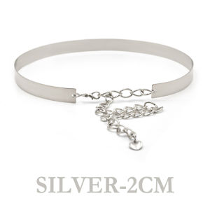 Fashion Women Adjustable Metal Waist Belt Bling Gold Silver Color Plate Vintage Lady Simple Chains Belts Mirror Waistband Women Adjustable Metal Designer Belt Fashion Ladies Dress Luxury Bling Gold Silver Mirror Vintage Waistband with Waist Chain