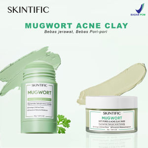 (BAYAR DITEMPAT ORIGINAL) SKINTIFIC Mugwort Acne Clay Stick & Jar Barrier Repair Green mask untuk merawat kulit berjerawat mengontrol minyak dan menjaga skin barrier