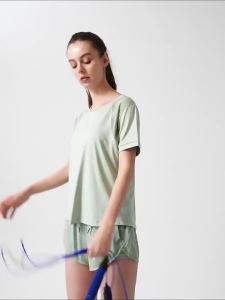 Bộ Đồ Thể Thao Thoáng Khí Lưới Quần Short Nữ Ngắn Tay Quần Áo Yoga Quần Áo Tập Thể Dục Chạy Bộ Xuyên Biên Giới Đông Nam Á Quần Áo Nhanh Khô