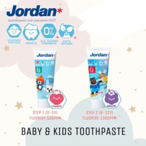 JORDAN TOOTHPASTE PASTA GIGI ODOL ANAK STEP 1 STEP 2 75GR/SIKAT GIGI ANAK