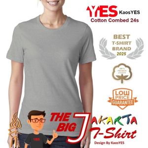 KaosYES Kaos Polos Wanita Cotton Combed 24s - Fashion Baju Wanita Distro Hitam