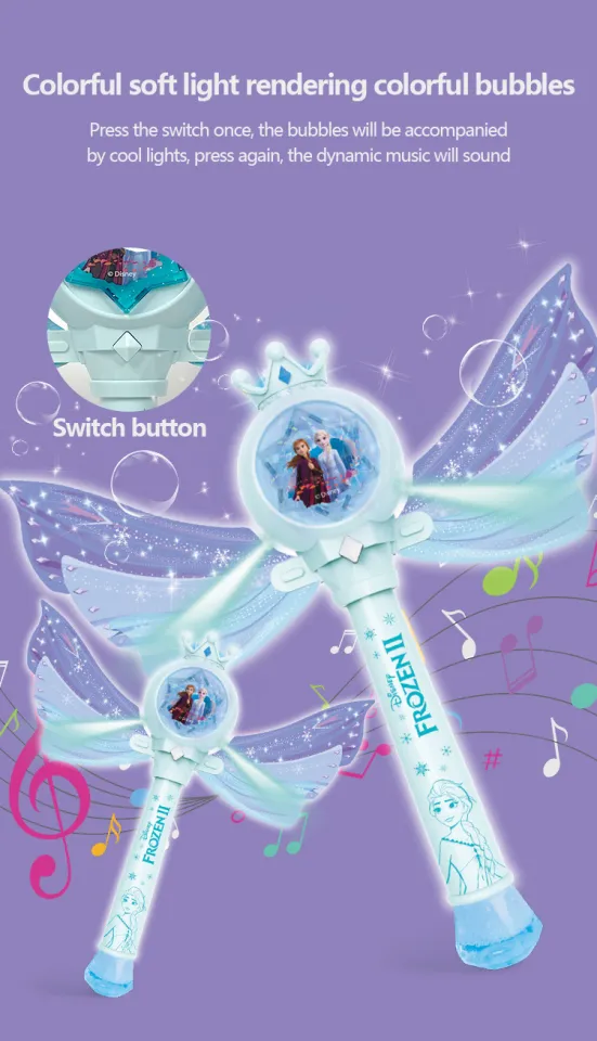 Bubble magic wand vibrato net red Frozen electric sound and light music  automatically out of bubble toys | Lazada Singapore