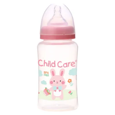 Child Care 12oz Wide Neck Printed Baby Feeding Bottle For Baby Boy and Girl