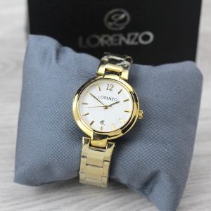 Jam tangan Lorenzo 1069L tanggal aktif tali rantai analog original wanita