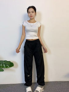 ชุดเซ็ตลุคสดใส เสื้อยืดแขนสั้น + กางเกงขากระบอก