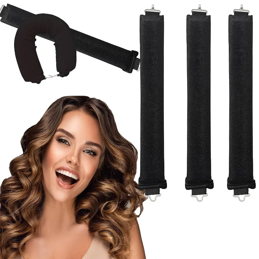 3pcs Heatless Curling Rod Headband Lazy Hair Curlers Hair Rollers