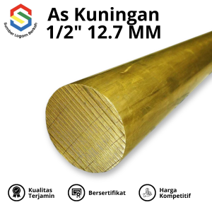 As kuningan 12.7 mm (1/2 inch) brass round bar