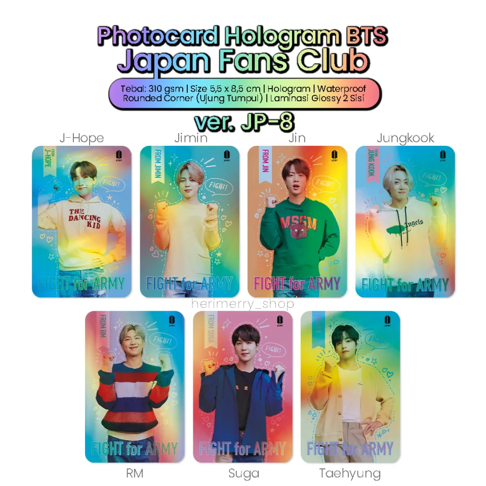 Photocard Hologram BTS Japan Fans Club - Photo card Premium Kpop