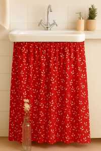 Christmas Non-Ring Sink Curtain Canadian Cotton 33x45 Inches