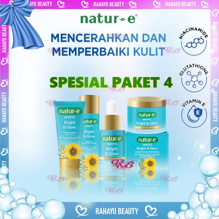 NATUR E White Bright & Glow Paket isi 4 pcs | Paket Glowing | Paket Viral