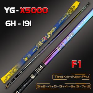 Cần Câu Tay YG - X5000 (6H-19i) F1 tặng kèm ngọn phụ + phao + trục