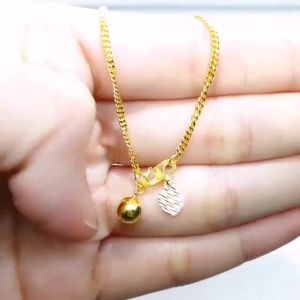 Rantai Kaki Mesin Padu Solid Emas 916 Yon Hing