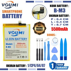 VOUMI B-M3 Baterai Battery Double IC Power BM3 high Capacity Compatible Hp Vivo Y30 / Y30i / Y50