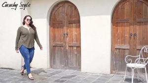 Cucuchy Style  Womens Plus Size Knitted Sweater Casual  V  Collared Long Sleeve Top Lightweight Shirt