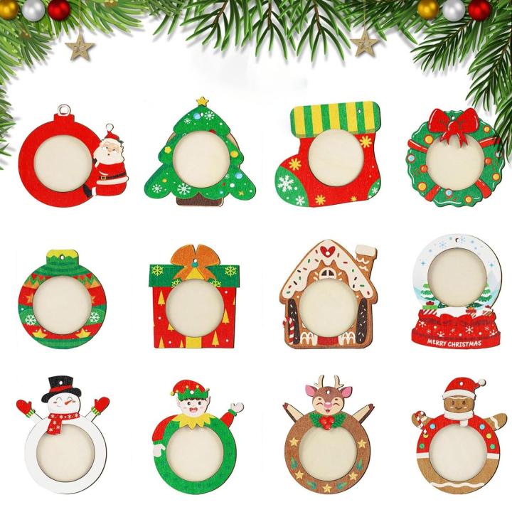 Fityle 12 Pieces Christmas Photo Frame Ornaments Decorative