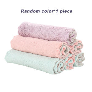 Kitchen Dishcloth，Quick Dry Strong Water Absorbent Thick Soft and Non-Stick Oil Coral Velvet Microfiber Multipurpose Reusable Washable for Household Kitchen Table Towel Dishtowels Dish Rag Cleaning Cloth