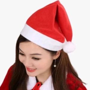 Topi natal polos /topi natal led/ topi merry christmas