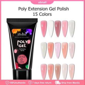 15ml Poly Building UV Gel Nail 15 Colors Construction Finger Extension UV Gel Nail Polish Clear White Pink Nail Polish