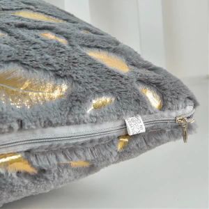 Throw Pillow Cover Case Velvet Soft Striped Feather Sequin for Sofa Cushion Case 45*45cm