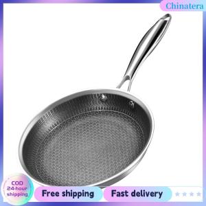 [Chinatera Flagship Store] Household Cookware With Handle Single Sided Honeycomb Skillet Non-Coated for Omelette Pancake Steak