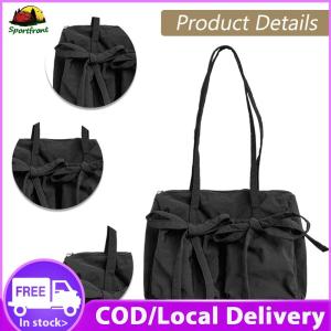 Womens Casual Tote Bag with Bow Accent Durable Material Perfect for Daily Outings and Travel