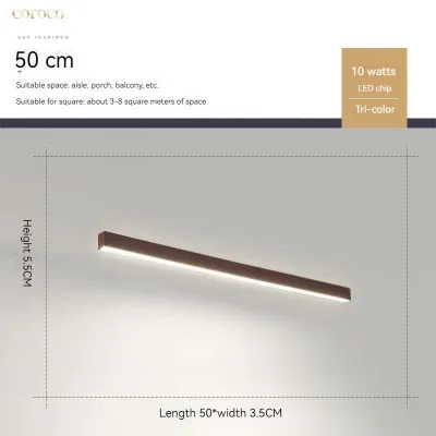 LED Linear Ceiling Light for Living Room Hallway Long Ceiling and Balcony with Natural Wood Finish