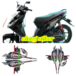STIKER STRIPING LIS BODY BEAT KARBU 2008 WARNA HITAM STANDAR
