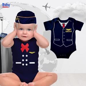 Flight Attendant Baby Onesie with Name Stewardess Career Outfit 0–12 Months Cotton Baby Clothes PH