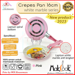 MAKCOOK Wajan Teflon / Wajan Gagang / Crepes pan / crepes maker / telfon crepes White Pink 16cm