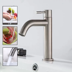 HW055 - Basin Sink Bathroom Faucet Deck Mounted Hot Cold Water Basin Mixer Taps  Lavatory Sink Tap Crane