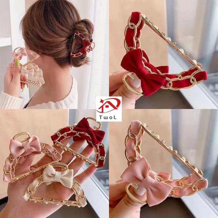 Damen Haarspange Vintage Pfau – Goldfarben, Grobes Metall, 8 Cm, In 6 Farben (Rot)