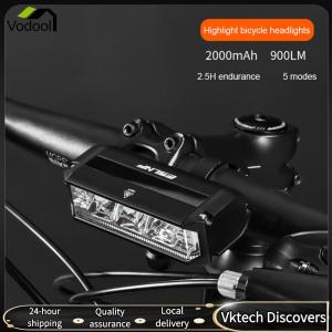 【Vodool】 Bicycle Headlight Aluminium Alloy Bike Headlight Flashlight High Brightness Type-C USB Rechargeable Riding Lighting Warning
