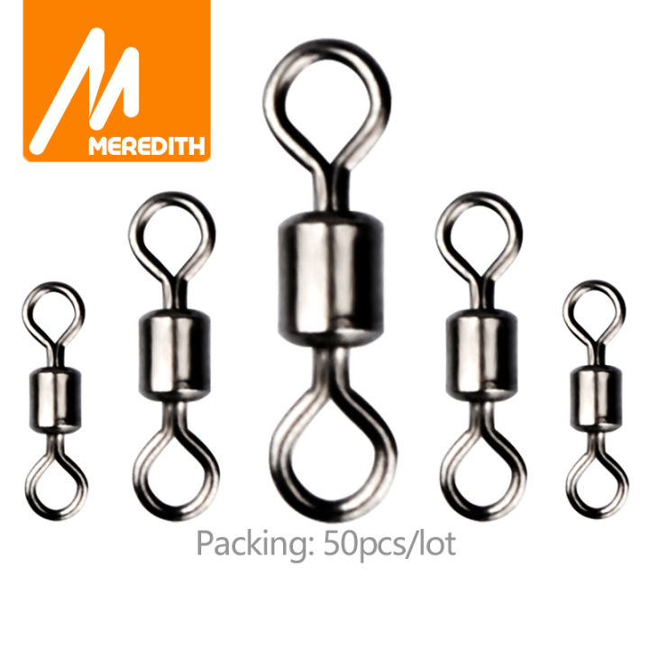 MEREDITH 50PCS/Lot Fishing Swivel Sizes Solid Connector Ball Bearing