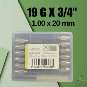 Hypodermic Stainless-Steel Needles - (SIZES = 19 G X 1 & 19 G X 3/4)