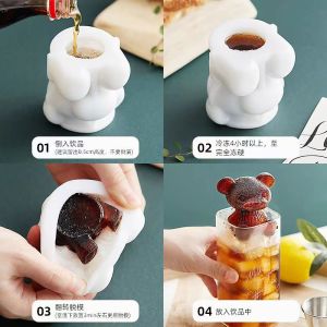 Little Bear Ice Cube Mould Cute Silicone Bear Frozen Milk Tea Coffee Ice Ball Keimav-official