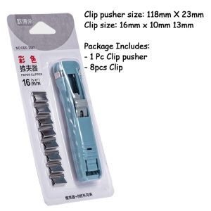 METECH Portable Handheld Paper Clam Push Clip Dispenser Large Size Fast Paper Clipper School Office