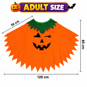(Ready Stock) Pumpkin Halloween Costume Adult Children Festival Party Orange Outfit Cloak Cosplay Events Stage