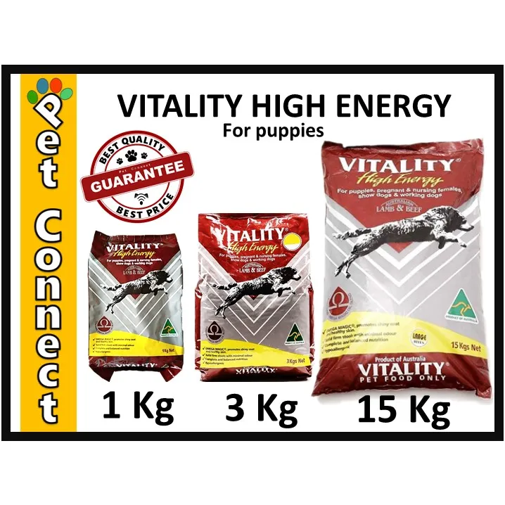 VITALITY HIGH ENERGY 1Kg 3Kg or 15Kg ORIGINAL PACKAGING Dog Food