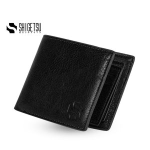 Shigetsu UENO Leather Wallet with button lock  for men card holder short bifold wallet gift for men