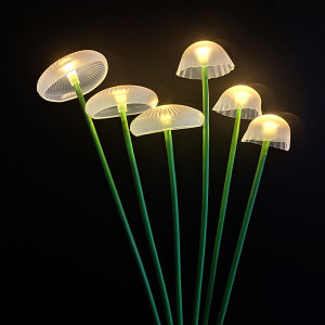 CuddleCove Outdoor Solar Garden Lights Waterproof Dual Mode LED Jellyfish Lawn Lamp Artificial Flower Floor Lamp Solar Mushroom Lights for Garden Ambiance