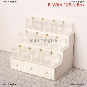 [COD] Man YingLie 1:12 Dollhouse Miniature Display Rack Candy Box Drawer Cabinet W Clear Box Furniture Model Decor Toy Doll House Accessories